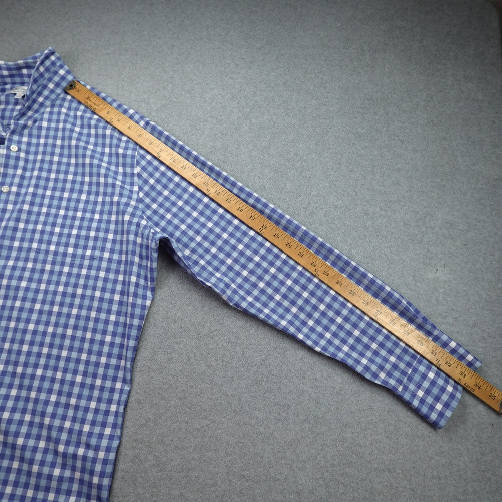 Peter Millar Shirt Mens Large Blue Gingham Summer Comfort Button Front Preppy - Picture 12 of 15